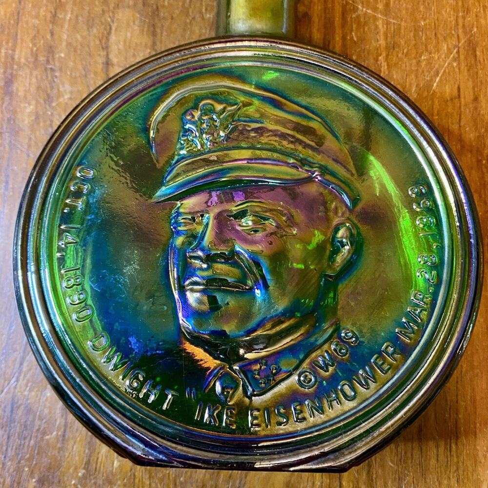 Vintage Carnival Glass President Dwight D. Eisenhower Wheaton Glass Decanter